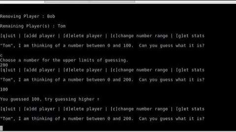 Multiple Player Command Line Guessing Game