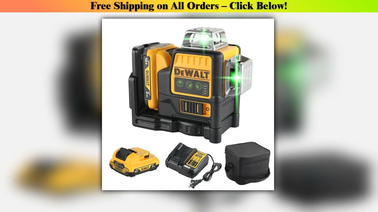 Dewalt DW089LG 12 Lines 3 Sides*360 Degree Vertical 12V Lithium  Level Horizonta Battery Laserl