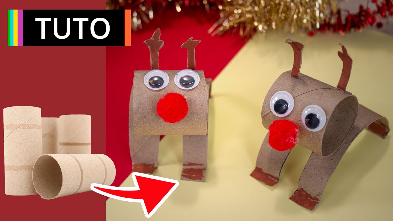 Faire un Renne de Noël en rouleaux de papier toilette 