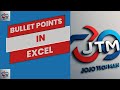 Bullet points in Excel