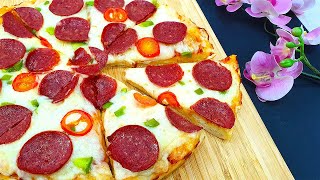 طريقة عمل عجينة البيتزا الايطالية الاصلية | بيتزا بيبروني بطريقة سهلة