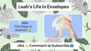 🤍$665 First week of AUGUST 😱 #budgeting #cash #family #summer #savings 🤍
