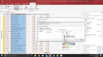 MS Access 2016 - Apply Conditional Formatting
