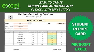 4. How to create Student Report Card Automatically with Spin Button in Excel.. Language : Hindi/Urdu