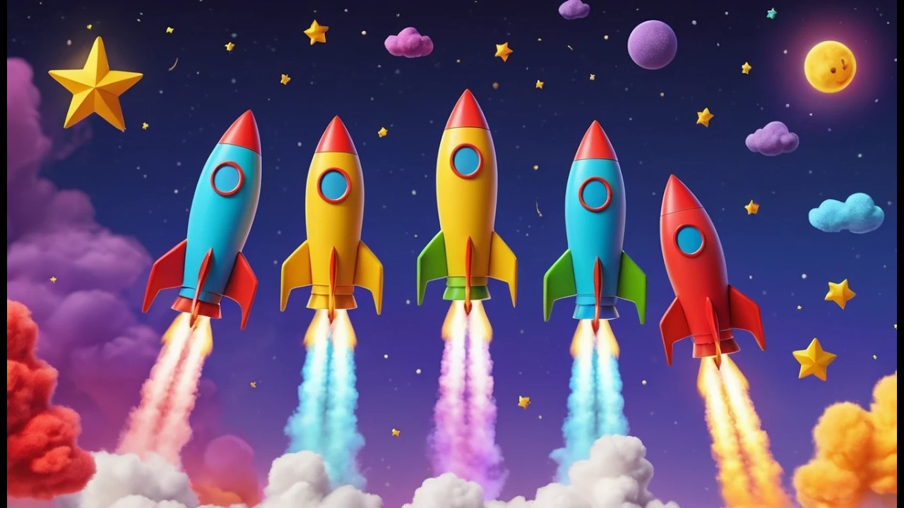 5 Little Rockets Five Little Toy Rockets Whoosh Whoosh Whoosh | Space Counting Song ...