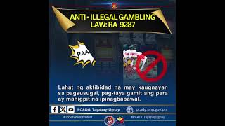 ANTI-ILLEGAL GAMBLING LAW: RA 9287