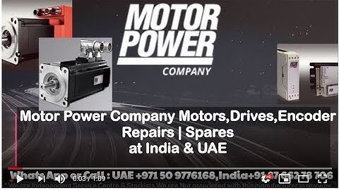 Motor Power Company Servo Motor Drive Repair locally in India- Encoder/Resolver Install-Align,Adjust