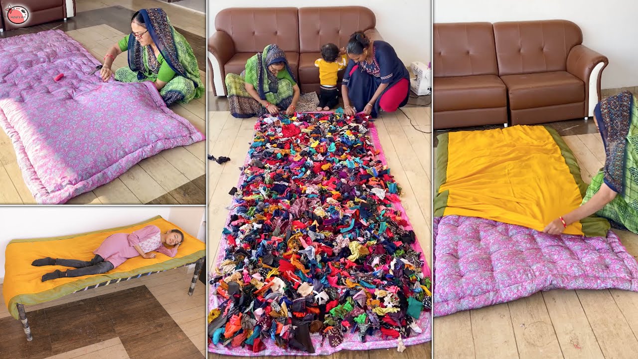 Подготовка к зиме с тёплой простынёй из верёвки || Изготовление лоскутного одеяла || Использовани...