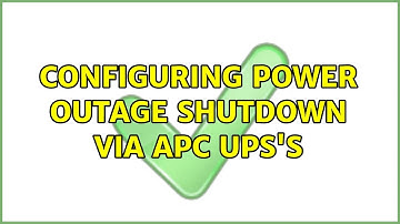 Configuring power outage shutdown via APC UPS