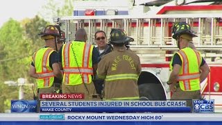 12 kids, 2 adults injured after Wake County school bus crash