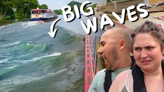 Our first time on the Tidal Thames was CRAZY | Teddington to Brentford on a narrowboat  146