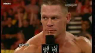 John Cena spits on his mic