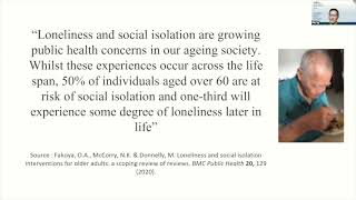 Tackling Loneliness and Social Isolation in our Ageing Population