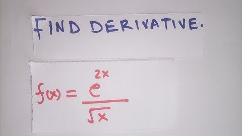 Find the derivative of Exponential function/Quotient rule/Example 9.