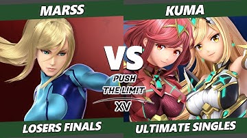 Push the Limit 15 Losers Finals - Kuma (Pyra Mythra) Vs. Marss (ZSS) SSBU Ultimate Tournament