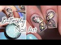 Glitter Butterfly Nail Art Tutorial! 🦋 Encapsulated Glitter Design With Gel