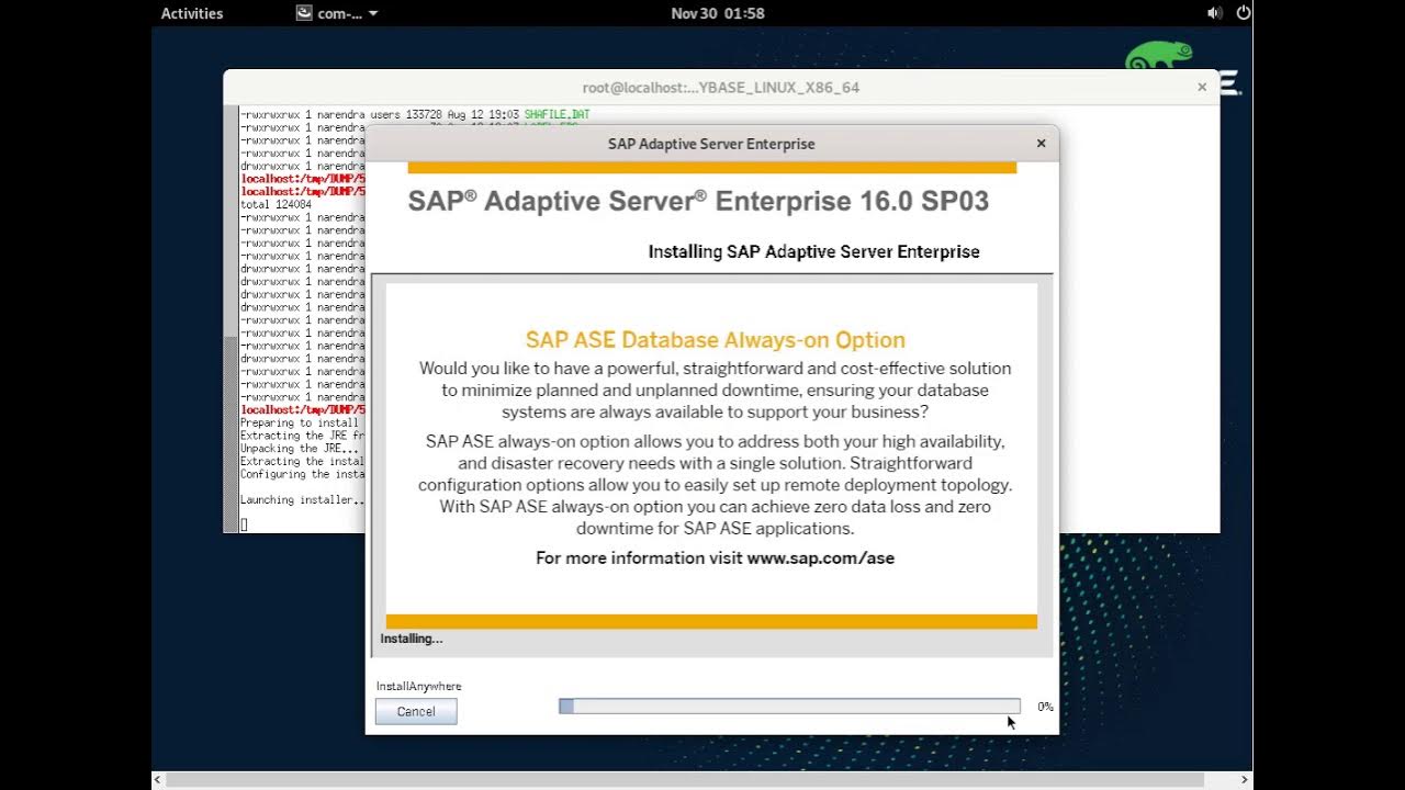 Video 7 How to install (Sybase) SAP ASE 16 SP3 Database on Linux. YouTube