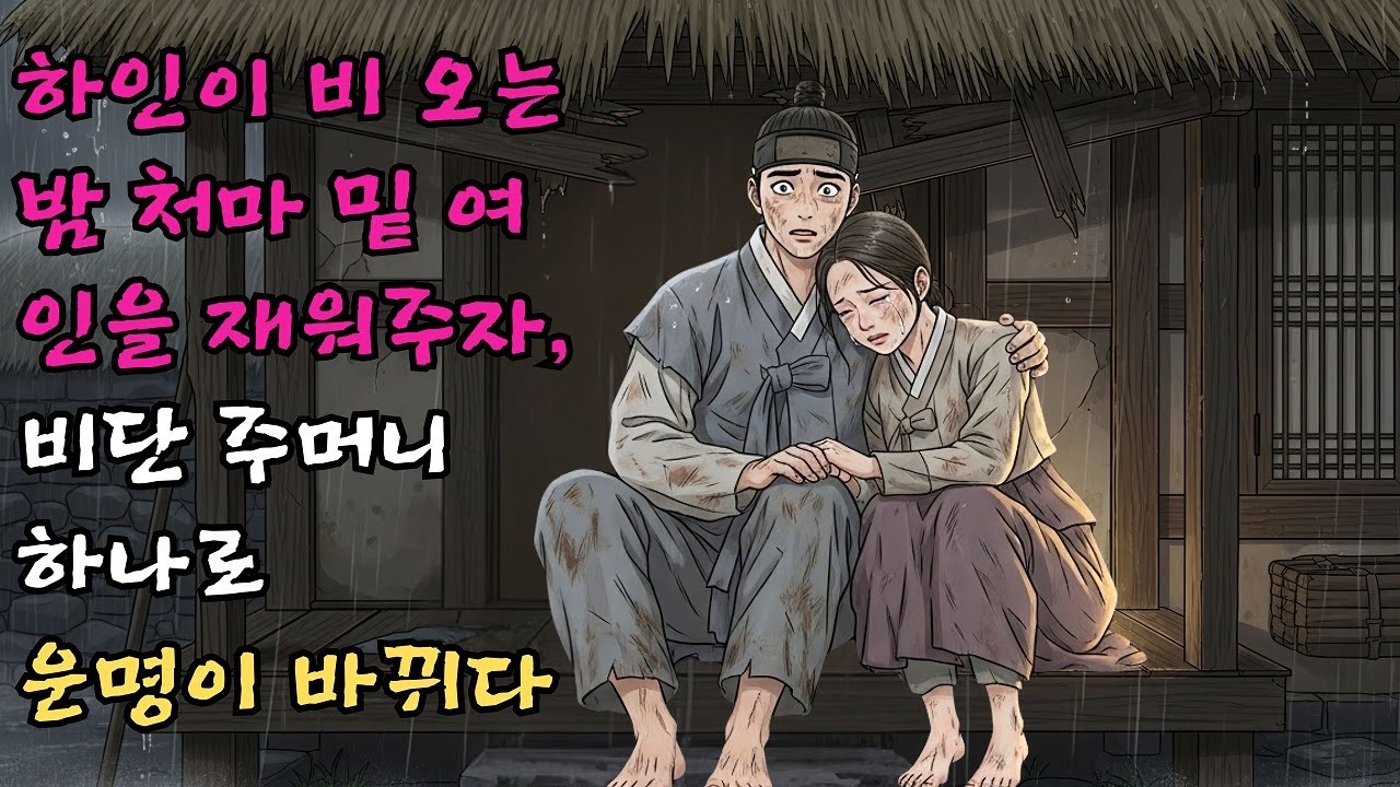 하인이 비 내리는 밤, 처마 밑에서 떨고 있던 여인에게 머물 곳을 내주었는데, 그녀가 건넨 비단 주머니 하나로 그의 운명이 완전히 바뀌다. #야담 #민담 #전설 #설화