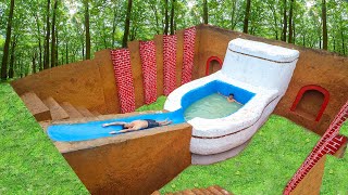 Build Underground Tunnel Water Slide Park To Toilet Swimming Pool And Underground House