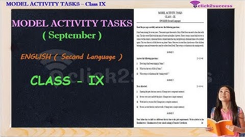 Class 9 English Model Activity Task Part 6 | Model Activity Task Class 9 English Part 6 | September