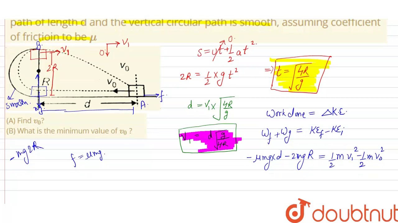 A Block Is Projected With A Speed V 0 Strikes The Point Pf Projection After Descr Youtube