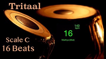 Tabla | Tritaal | 140 bpm | Scale C | With Tanpura [Pa Sa] | HD Quality Sound | With Beats.