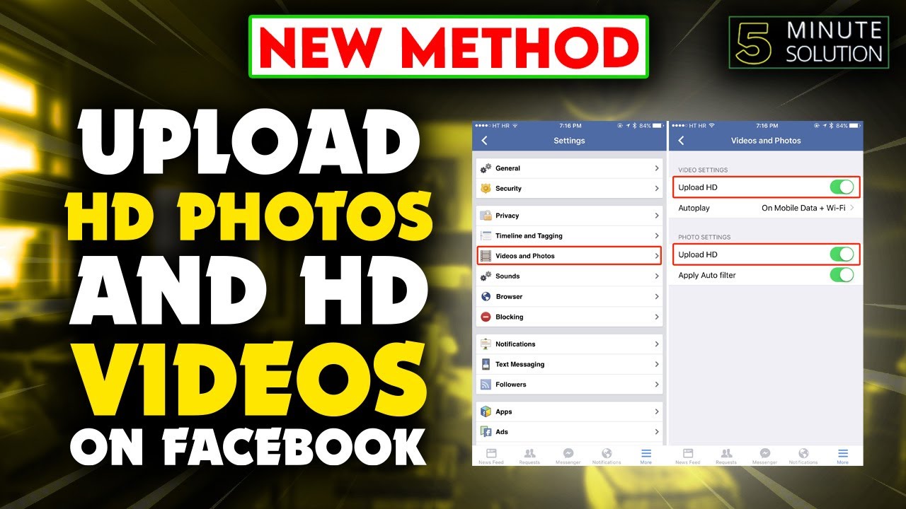 How to Upload HD Photos and HD Videos on Facebook 2023 YouTube
