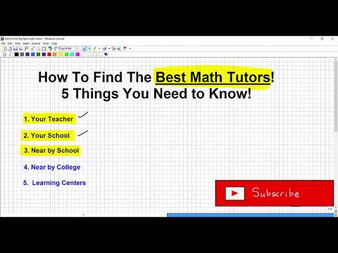 Video: How To Find A Math Tutor