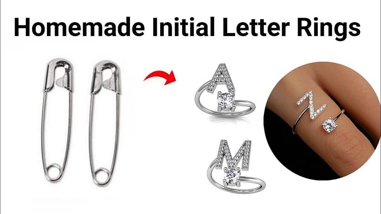 DIY/how to make initial letter rings/diy homemade cute love ring/diy ...