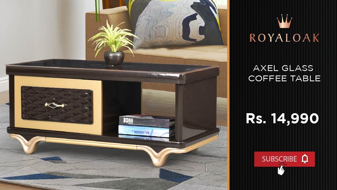 Royaloak AXEL Glass Coffee Table YouTube