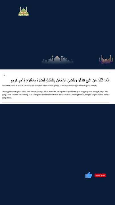 Surat Yasin: Arab, Latin dan Terjemah Lengkap - Surat yasin ayat nomor 11