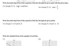 Kuta Software: Writing Equations of Lines