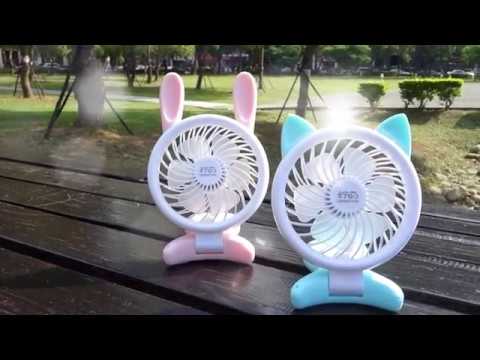 涼夏必備萌萌手持兩用折疊風扇