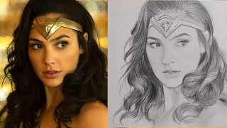 HOW TO DRAW WONDER WOMEN VIDEO 2021 SHOW | GAL GADOT VARSANO | PENCIL SKETCH DRAWING