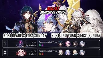 E0S1 Blade and E0S1 Jing Yuan ft E0S1 Sunday - v2.6/2.7 MoC 12 | Honkai Star Rail