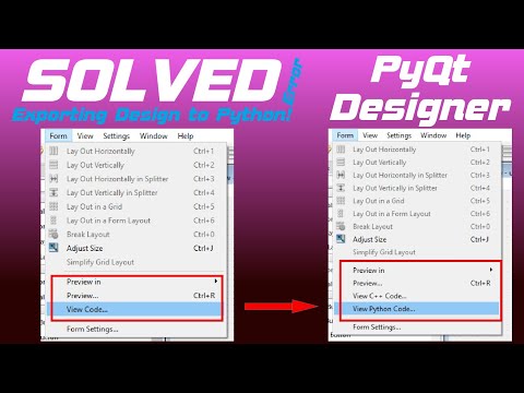 SOLVED : Pyqt Designer Python/C# code generation error. Missing View Python Code button. UIC.EXE...