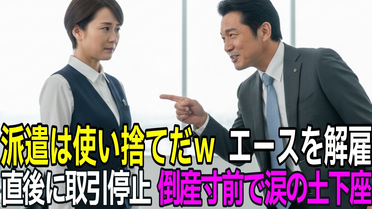 「派遣은 使い捨てだｗ」とエースの私をクビにした無能部長 → 翌日、全取引先が手を引き会社倒産寸前ｗ 部長が涙の土下座で縋り付くが…【スカッとする話】