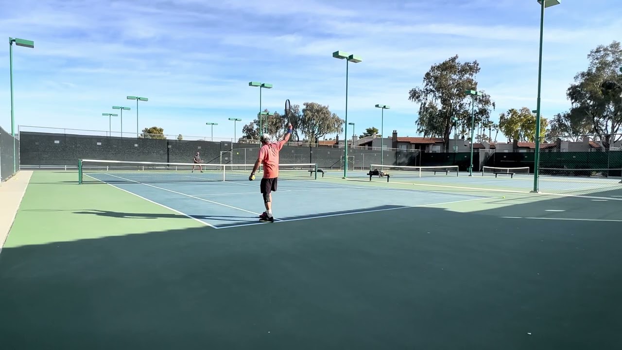 tennis practice with old ATP pro