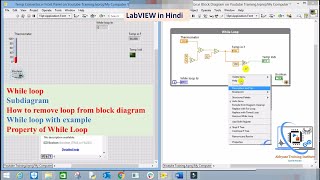 P6 - While loop in LabVIEW in Hindi with example | Subdiagram and Property of While Loop
