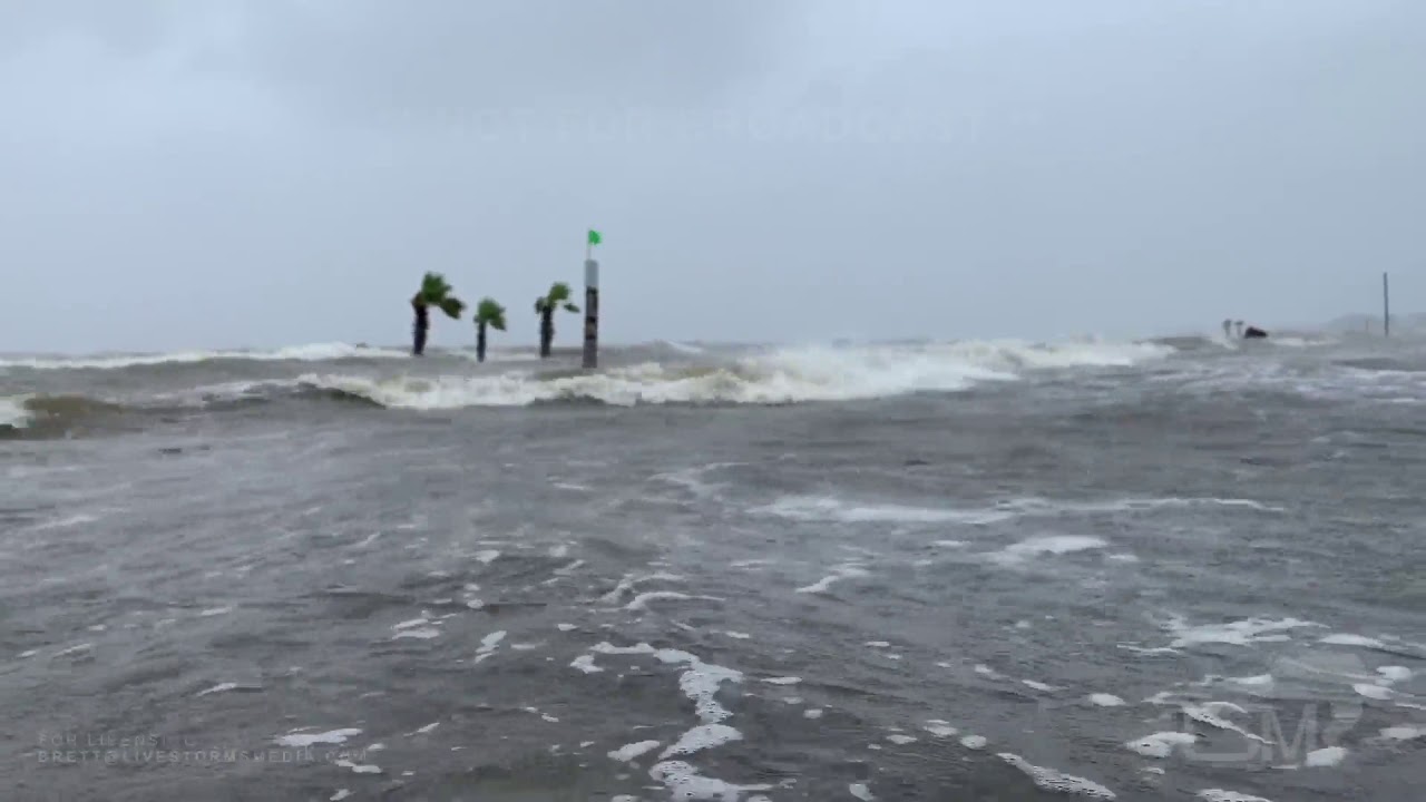 06072020 Waveland, MS Storm surge covers North Beach Blvd YouTube