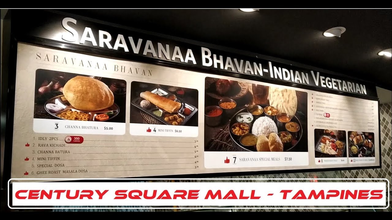 Indian Vegetarian Food at Tampines Century Square Mall Sarvanaa