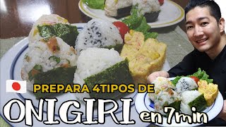 Preparar 4tipos de 'ONIGIRI' en 7 min