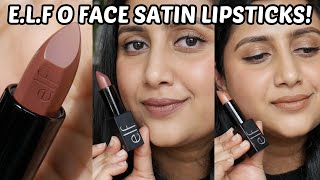 ELF O Face Lipstick swatches on Brown skin