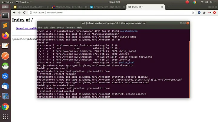 Mengubah root folder webserver apache ke  home-user-public_html di Ubuntu 20.04