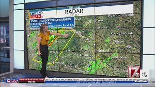 Severe thunderstorm warning issued in central NC: NWS