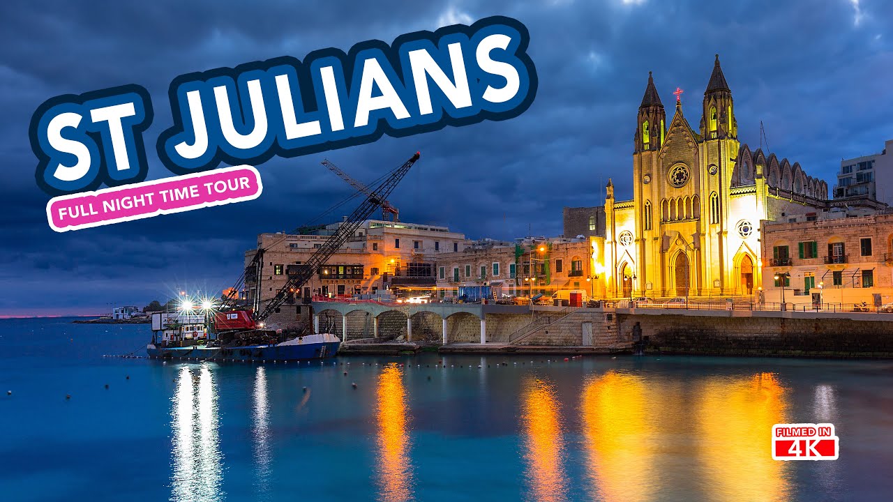 ST JULIANS MALTA at night YouTube