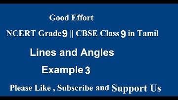 NCERT Grade 9 || CBSE Class 9  - Lines and Angles Example 3 in Tamil