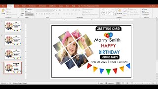 Greeting Card Design in PowerPoint Tutorial | Birthday Card Design screenshot 5