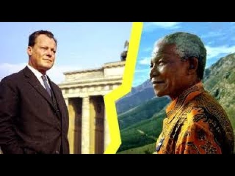 Willy Brandt und Nelson Mandela Große Leute in der Geschichte