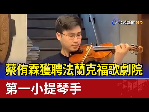 台灣之光！蔡侑霖獲聘法蘭克福歌劇院第一小提琴手
